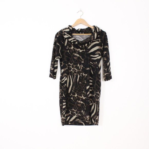 le chateau Dresses & Skirts - Le Chateau Animal Print Cowl Neck Long Sleeve Dress